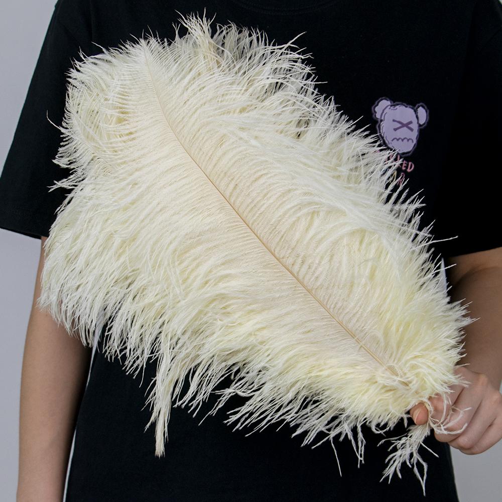 

10 шт. Большие страусиные перья 15-60 см для DIY поделок, свадебного стола, центрального декора, страусиные плюмажи, карнавальная вечеринка, сценические аксессуары, оптом 30-35cm бежевый