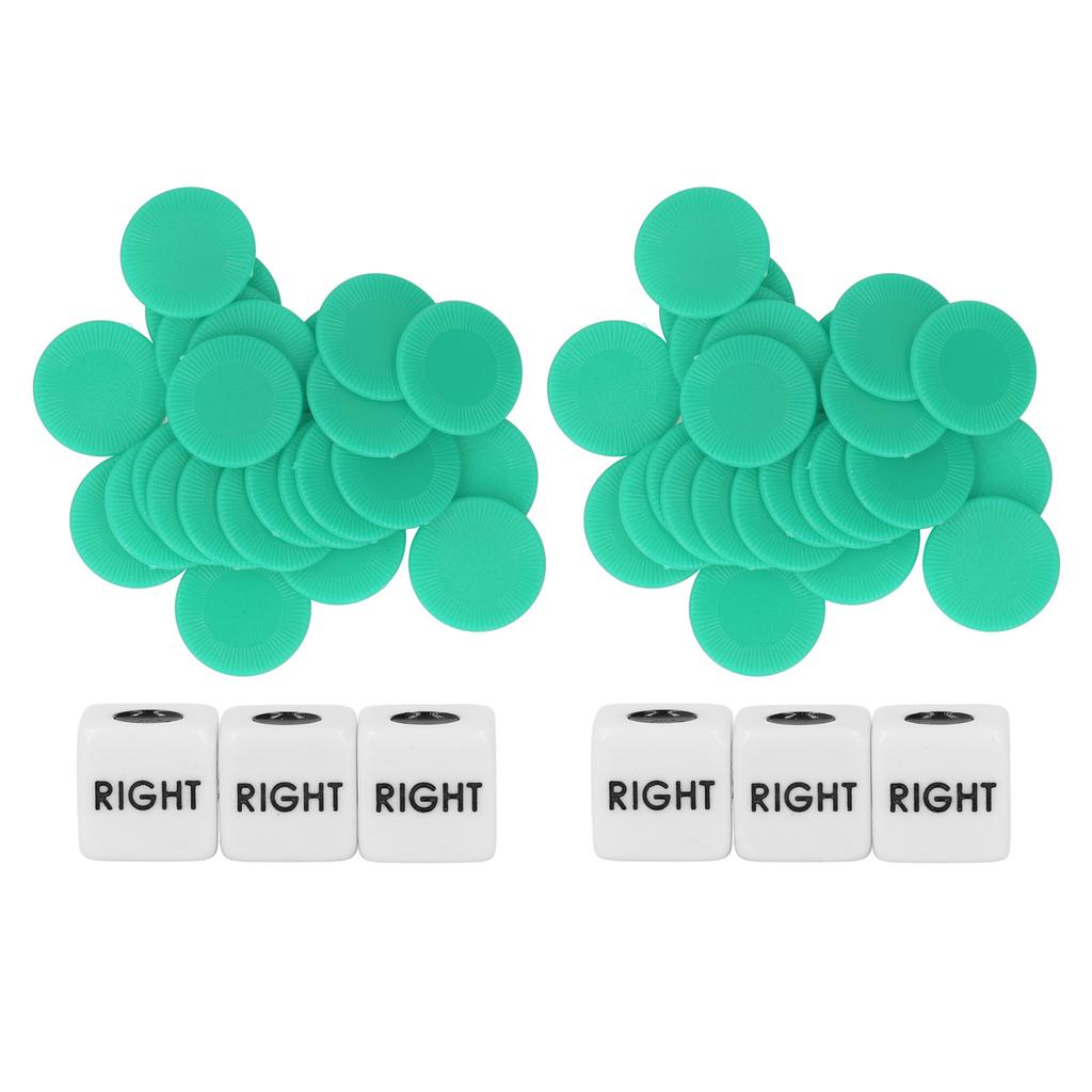 2 Set Left Right Center Dice Multipurpose Fun Innovative Interaction Dice Chip Game Set for Family