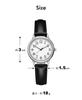 Analog Watch with Faux Leather Black Women's Strap,