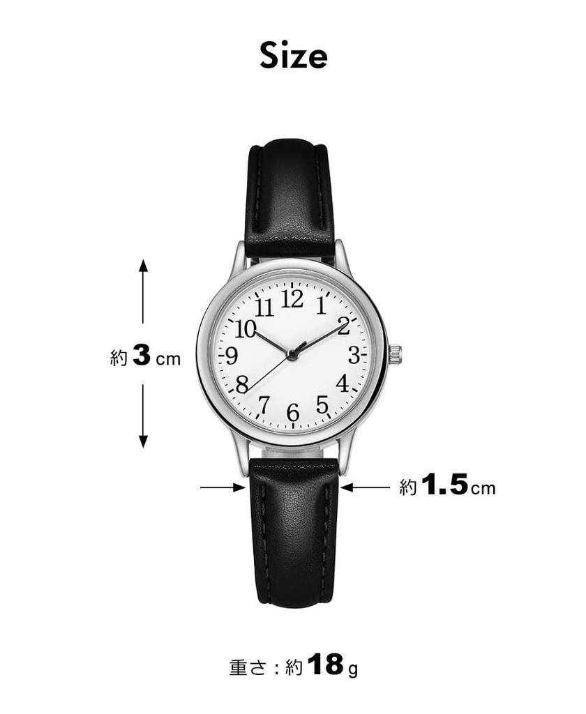 Analog Watch with Faux Leather Black Women's Strap,