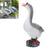 Gänse Gartenstatue   Niedliche Harz-Gans Skulptur für Blumenbeet Brunnen Balkon Hof