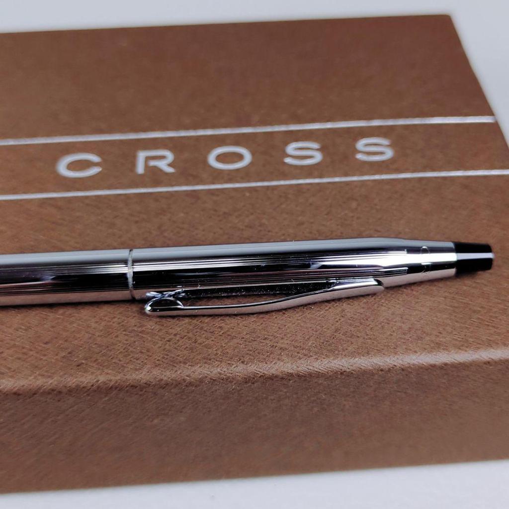 Used CROSS Classic Century Ballpoint Pen Silver with Box and Manual