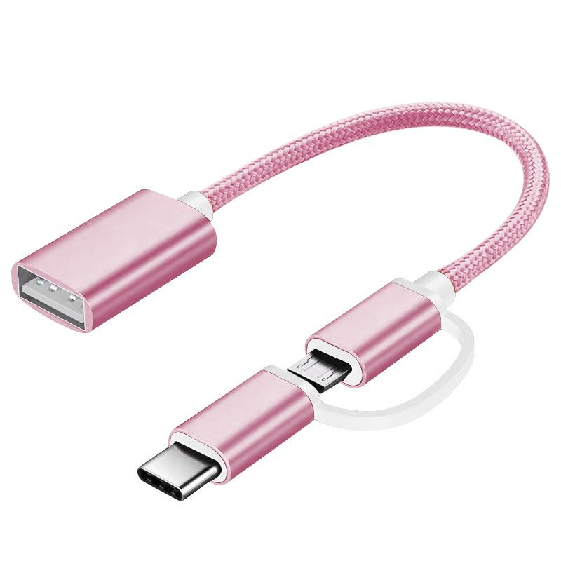 Type-c Android To Usb 2-in-1 OTG Data Cable For Mobile Phone Tablet Data Transmission Adapter Cable