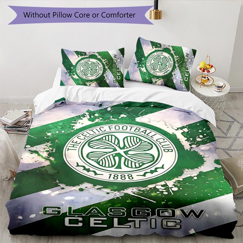 Celtic FC 3-częściowy komplet pościeli Poszewka na kołdrę Zapięcie Zawiera 1 poszewkę na kołdrę i 2 poszewki na poduszki na wszystkie pory roku Dekoracja sypialni, domu, akademika