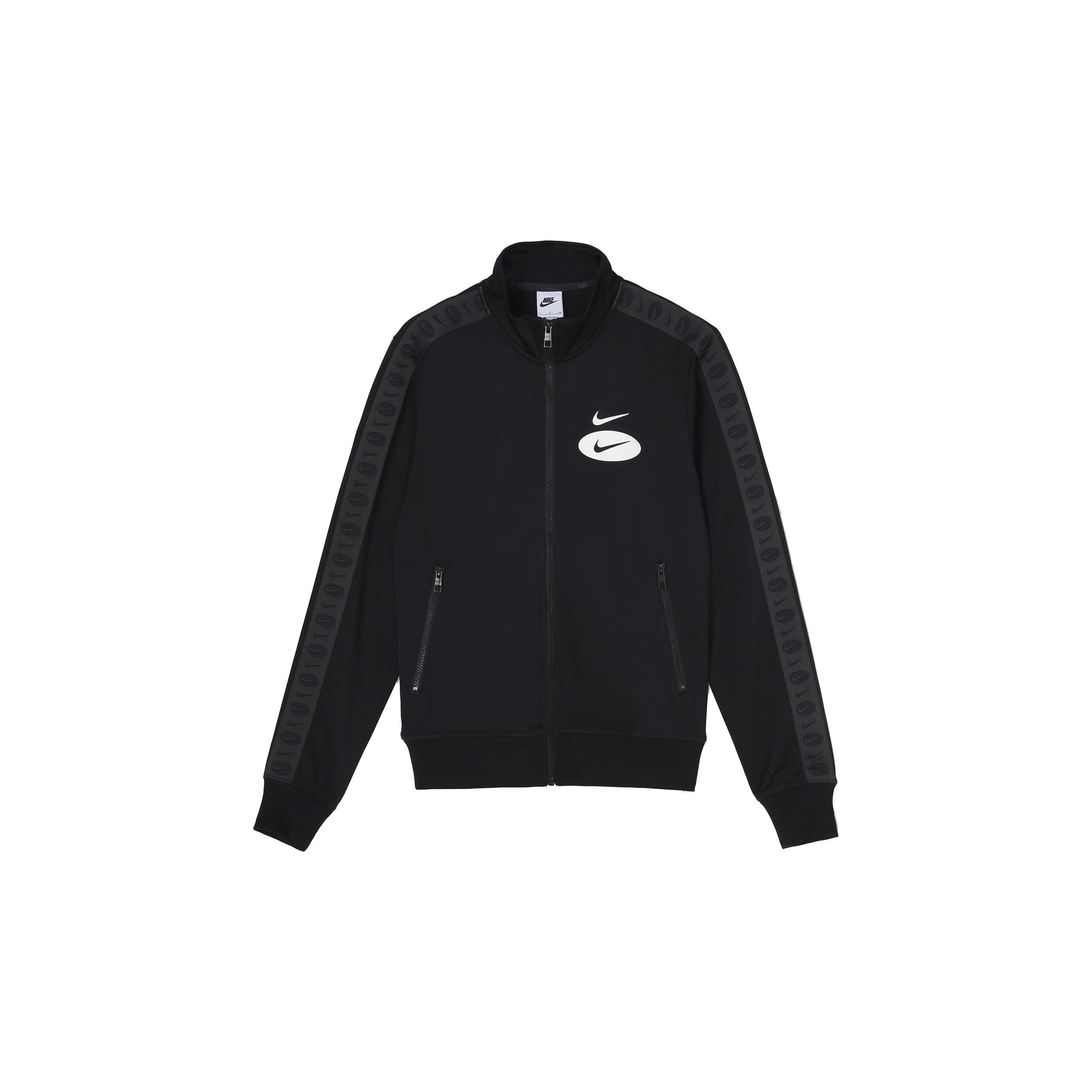 Nike Sportswear Swoosh League Logo Hoodie Black White Men s DM5474-010 M