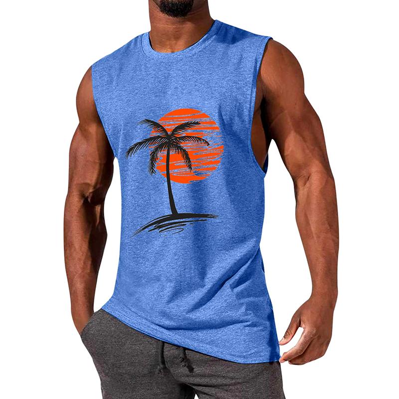 

1Pc Men Summer Cap Sleeve Vest Sport Tank Top Casual T-shirt Gym Polyester Fiber Muscle 4XL