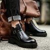 Leather Boots Men's Martin Boots Thick Heel Platform Short Boots Men's Retro Big Head Boots Men's