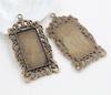 New Fashion 5pcs 19x38mm Inner Size 2 Colors Rectangle Cabochon Base Charms Pendant,Fit  19*38mm Square Glass Cabochons