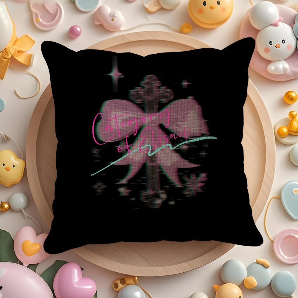 Beautiful Trendy Korean-Style Bows Pillow Case Sofa Living Room Bedroom Headboard Backrest Cushion Square Cushion