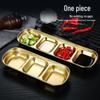 Golden Korean-Style Dual & Triple Compartment Stainless Steel Dipping Sauce Dish