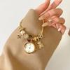 Light Luxury Goods Women Watch Pendant Round Dial Quartz Wristwatch Delicate Bracelet Watches Waterproof Luxury Ladies Gift