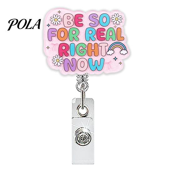Rotating Badge Reel Nurse Reel, Funny Retractable Glitter Acrylic Name Tag Holder with Decorative Clip, Sparkly Cute ID Card for Teachers Student