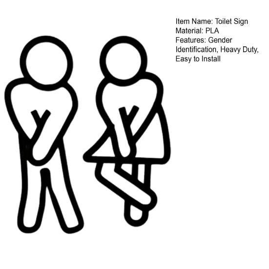 2Pcs 3D Printed Bathroom Sign Restroom Door Men Women Sign Business Restaurant Office Hotel Washroom Wall Gender Identification Signage