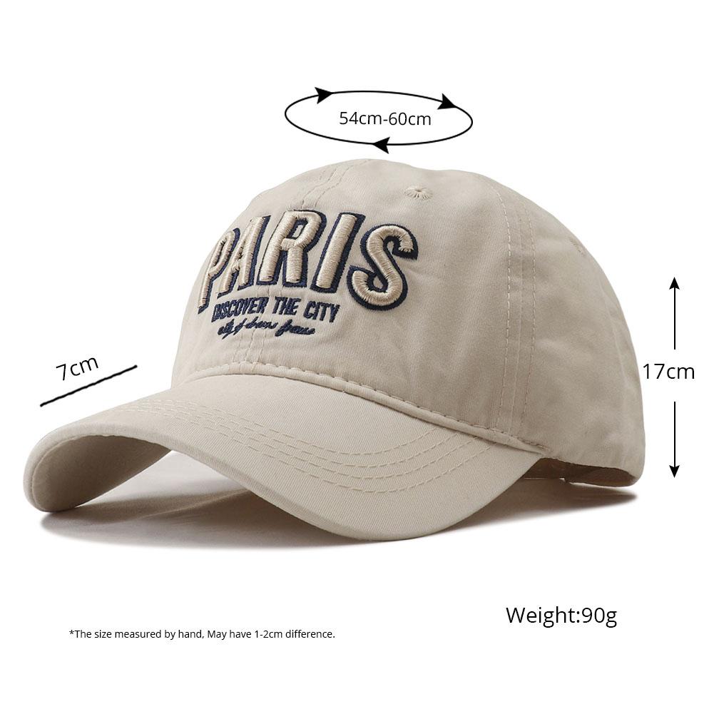 New Korean Paris Letters Embroidered Cotton Baseball Cap Unisex Outdoor Sun Hat Adjustable Hip Hop Snapback Hats For Women Men