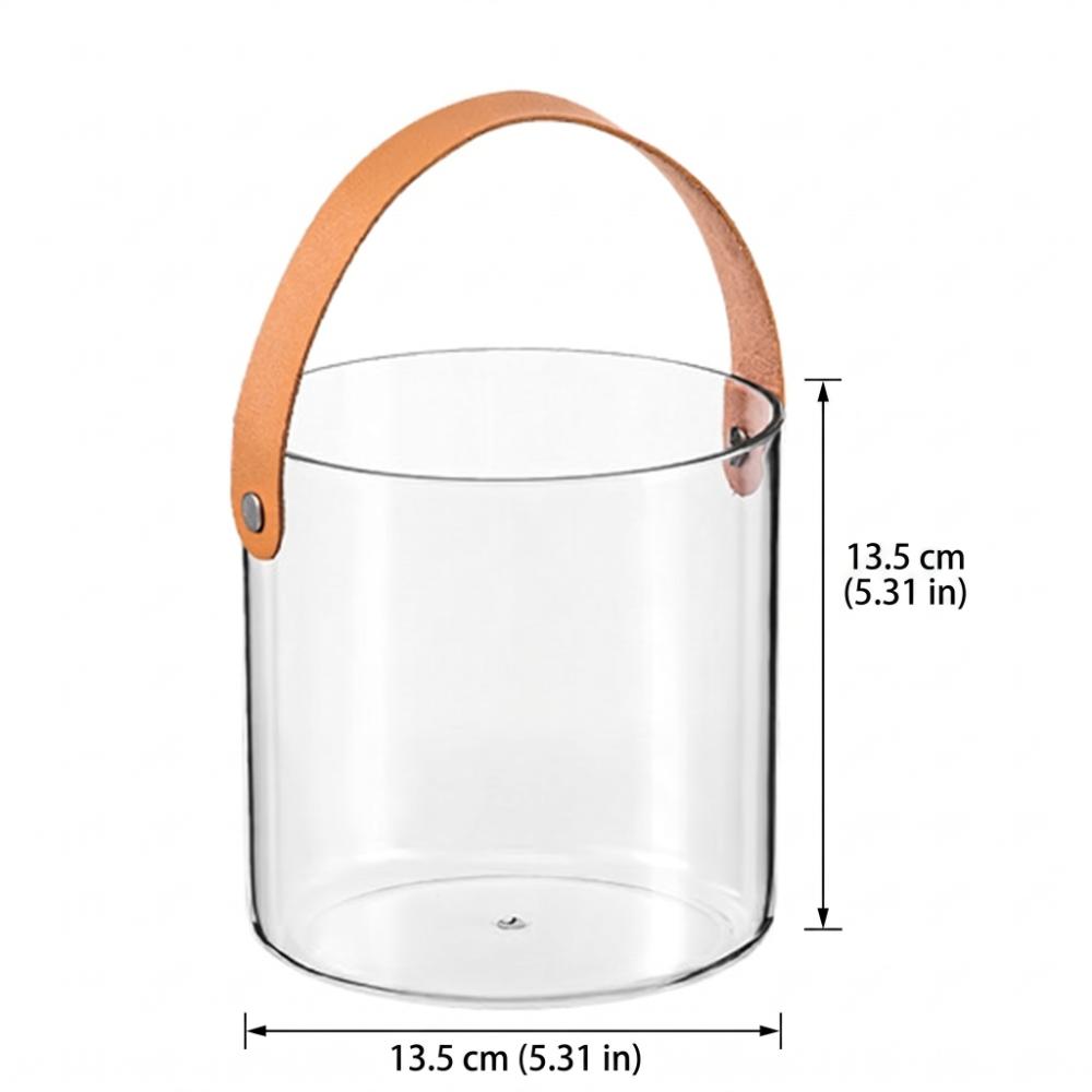 With Handle Small Ice Bucket Clear Glass Flower Bucket Modern Clear Wine Bucket  Living Room
