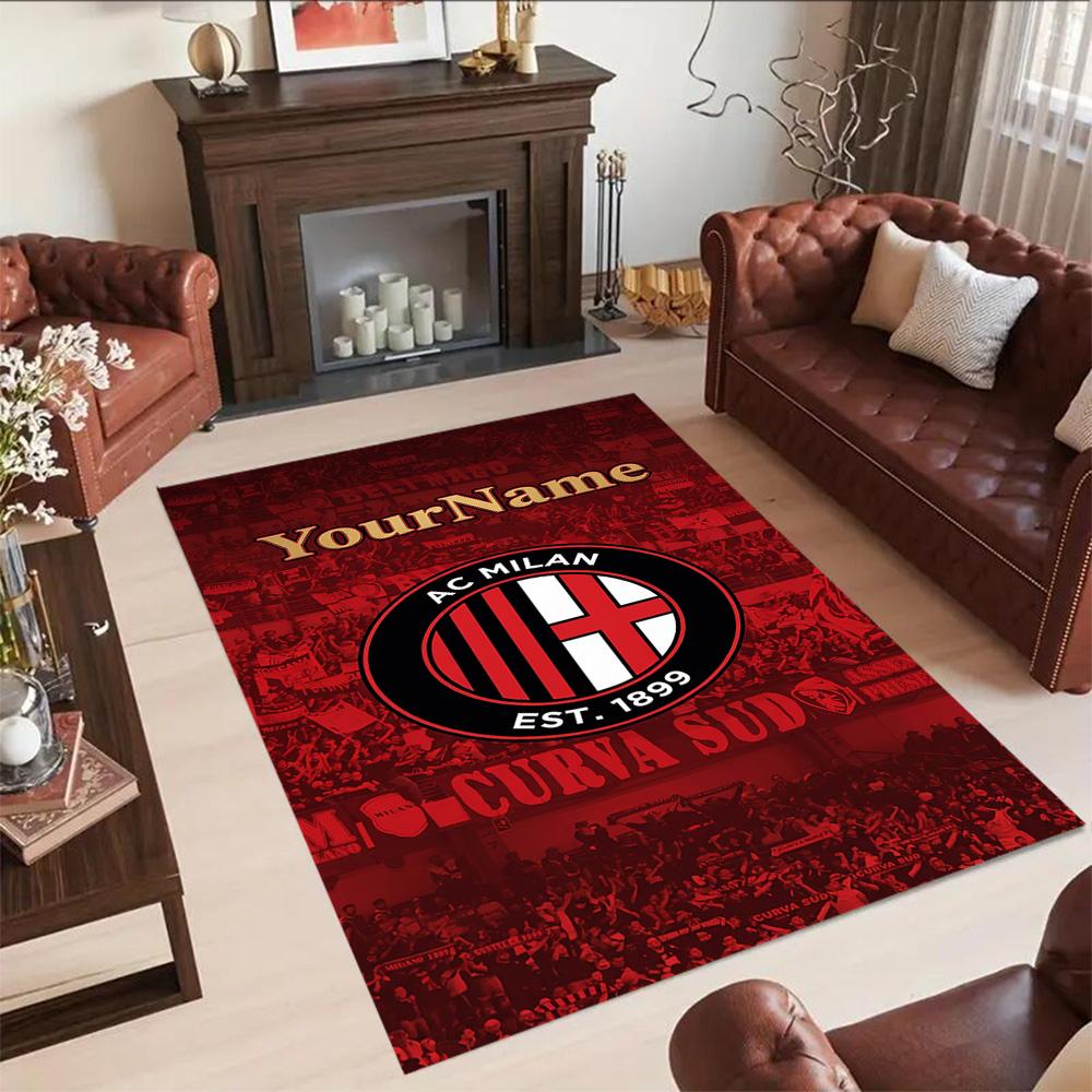 Ac Milan Customize Your Name Area Rug Suitable for Outdoor Hallway Dining Room Bedrooms Antislip Carpet Anime Office Decor Birthday/Christmas Gift