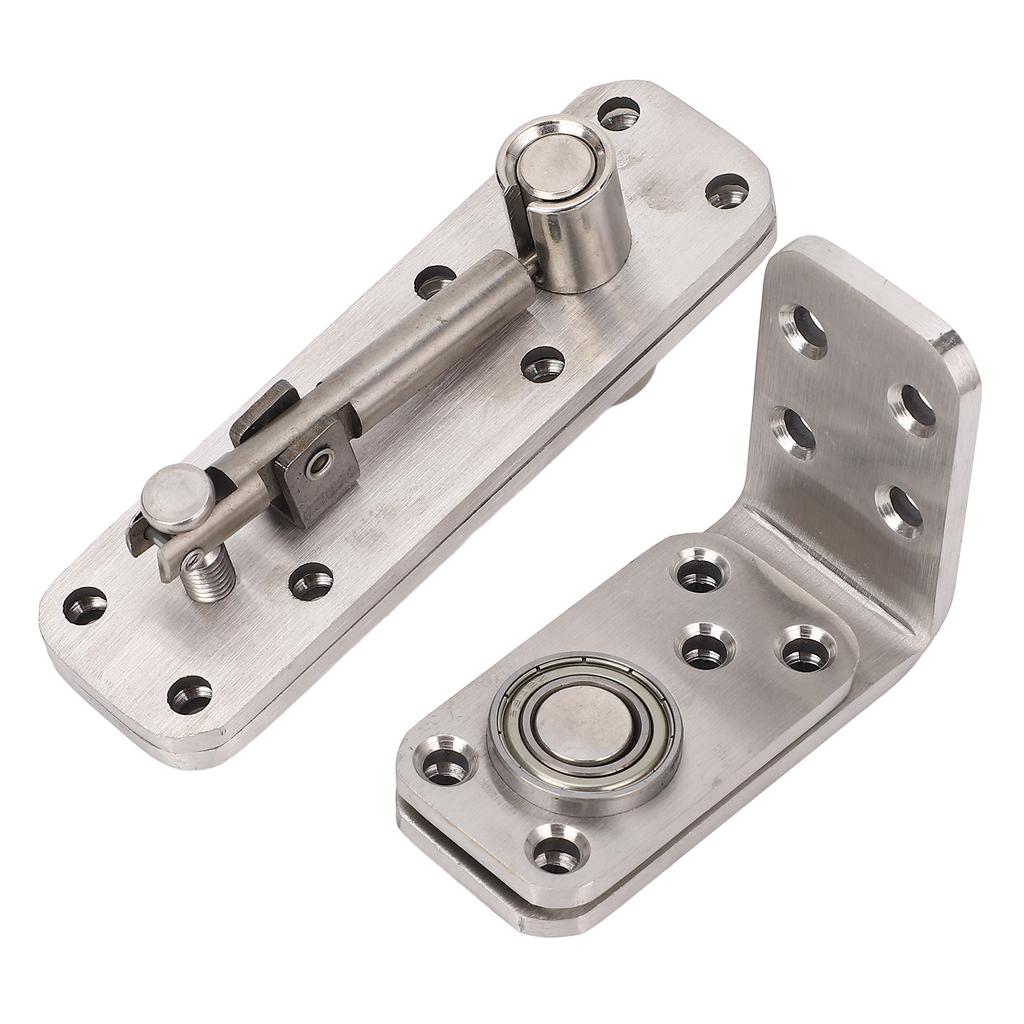 Concealed Door Hinge 180 Degree Rotation 600lbs Load Bearing Silver Brushed Stainless Steel Heavy