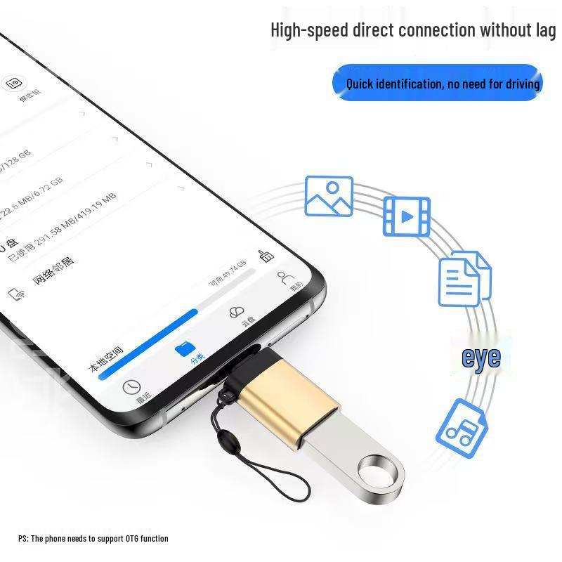 Type-C to USB 3.0 Adapter for Mobile Phones, Mice, Keyboards, Data Transfer, OTG Conversion