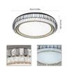 9.68in Modern Round LED Crystal Ceiling Light Fixture, 36W 3-Color Dimmable Flush Mount Chandelier for Bedroom, Kitchen Lighting