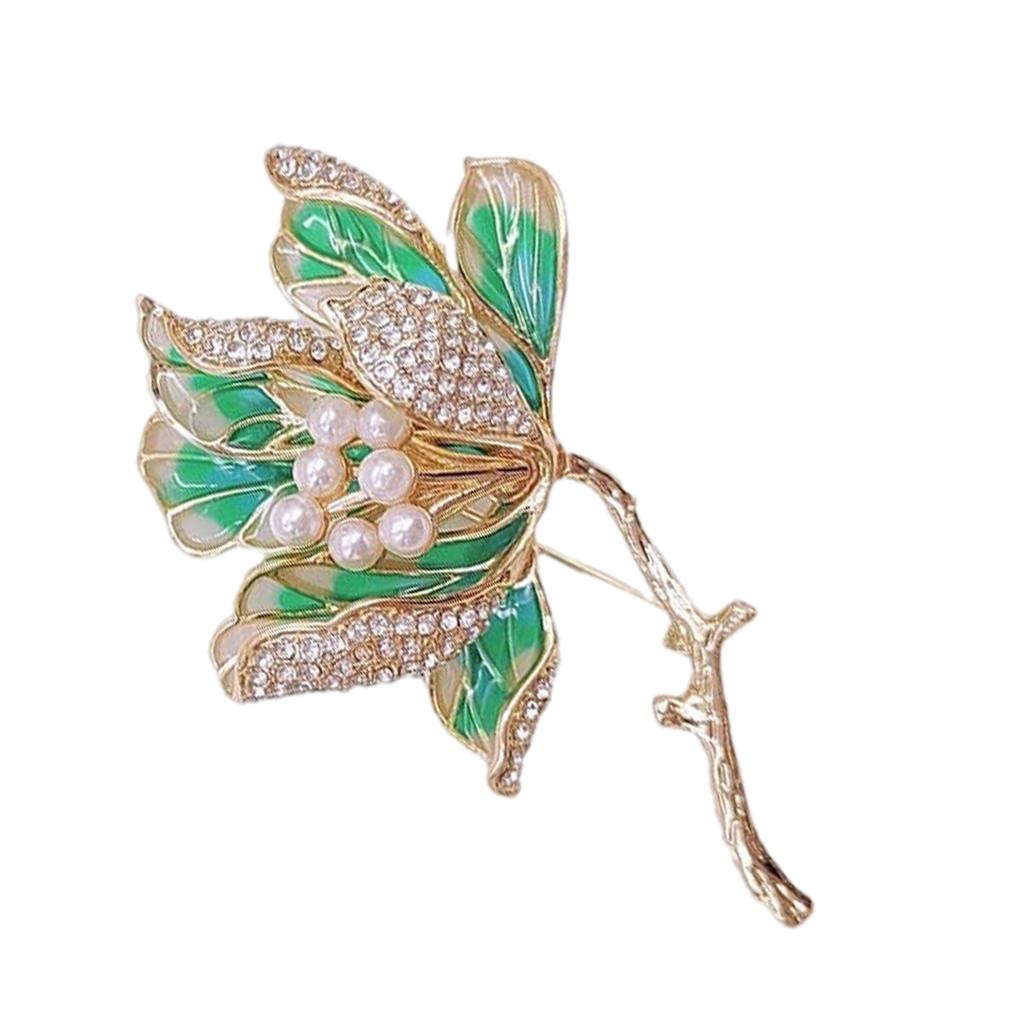 Graceful Alloy and Enamel Crabapple Brooch Pin for Women Fashionable Corsage Jewelry Accessory for Dresses and Bags