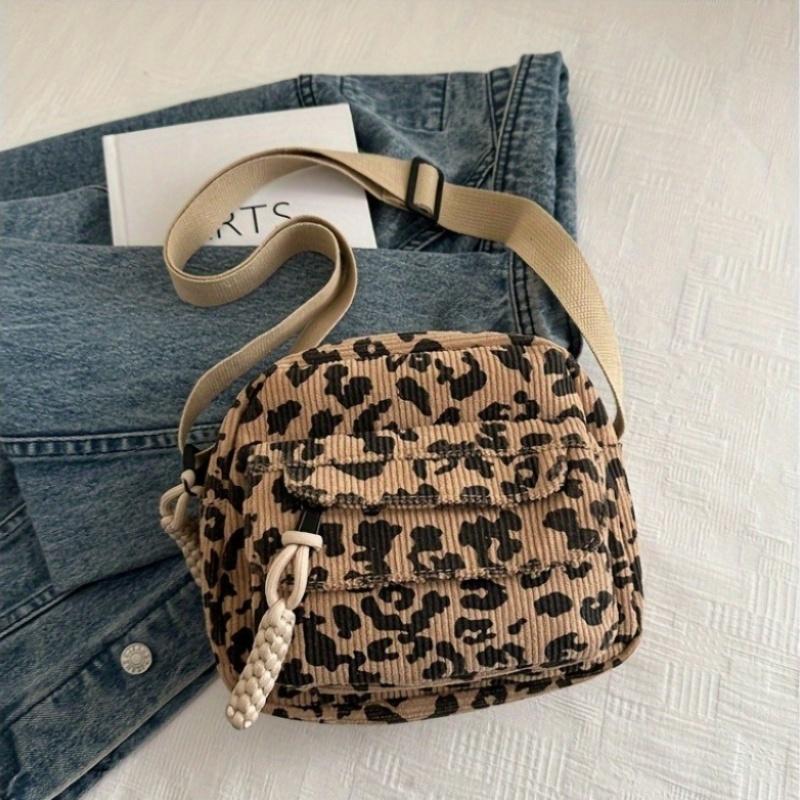 Leopard Print Women'S Crossbody Bag, Versatile Small Square Bag, Print Women'S Shoulder Tote, Gift Bag for Wife Or Girlfriend