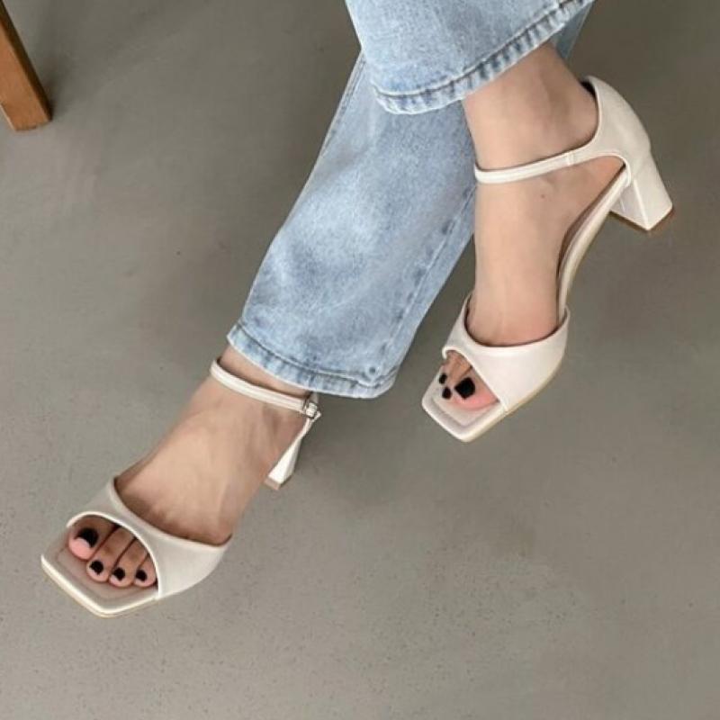 New Arrivals Open Run Damain Sandal Summer Women Ankle Strap Fashion Heel