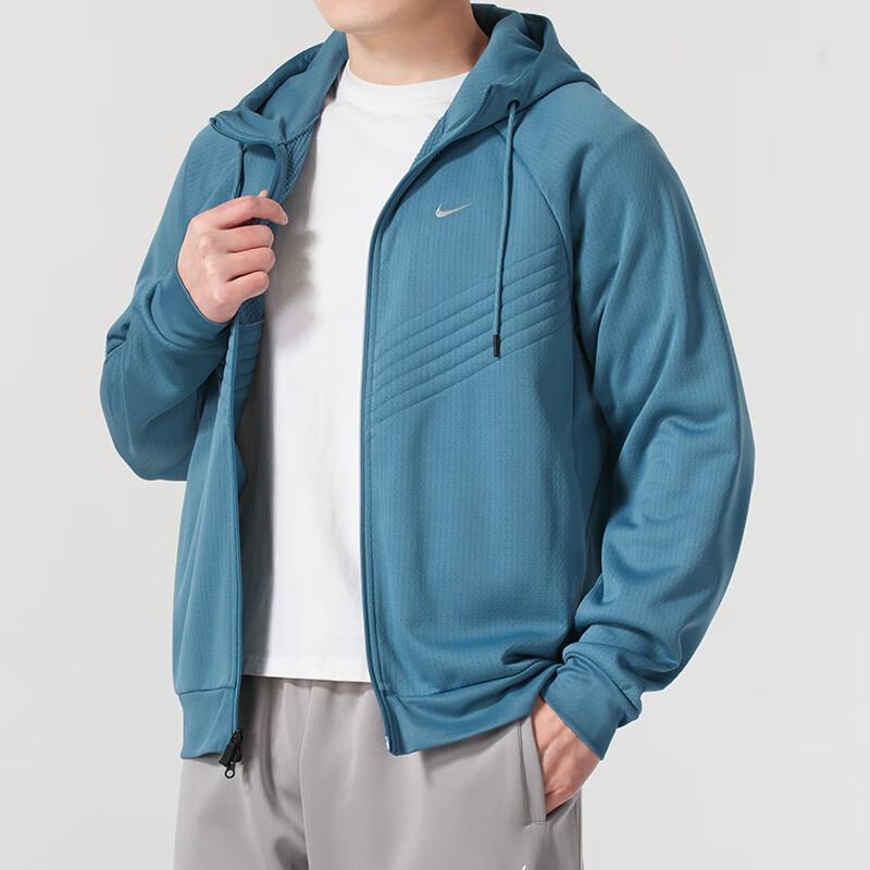 Nike Voľná ležérna športová vetrovka Bunda Pánske bundy Modrá FZ1108-006