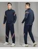 Half-Zip Contrast Stripe Sports Top with Half-Finger Sleeves