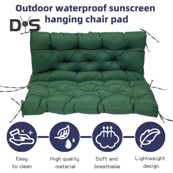 Schaukelstuhlkissen mit Rückenlehne, 2-/3-Sitzer-Gartenbank-Sitzkissen mit Bändern, wasserdichtes Outdoor-Bank-Sitzkissen für Terrassenüberdachungsmöbel