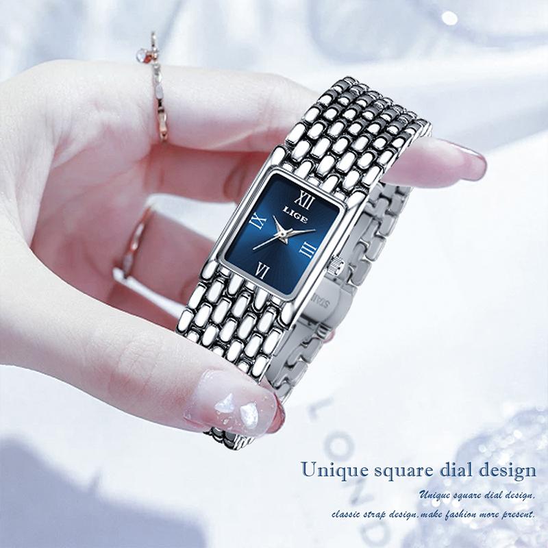 LIGE Watch for Women Luxury Brand Business Watch women Stainless Steel Ladies clock Fashion quartz wristwatch montre femme