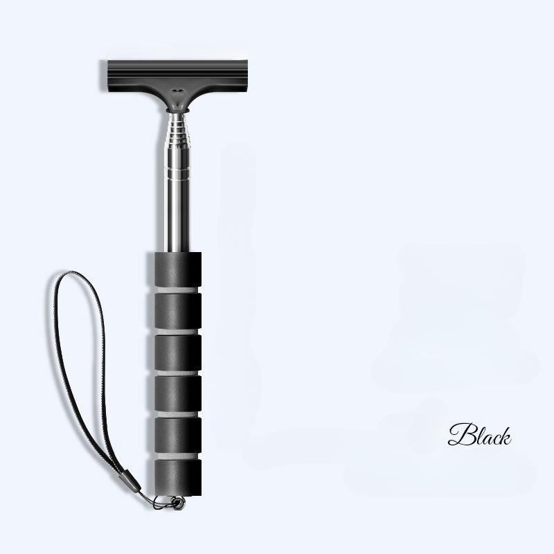 1Pc Car Rearview Mirror Wiper Portable Telescopic Auto Glass Squeegee Cleaner Car Mirror Wash Cleaning Brush Long Handle Glass Mist Cleaner