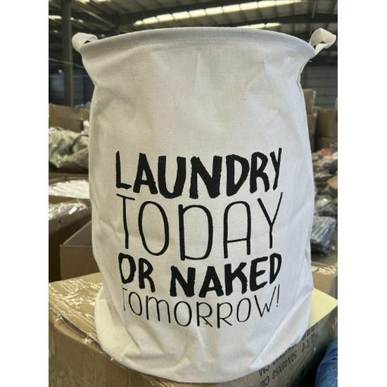 Round Cotton Linen Laundry Basket & Moisture-Proof Quilt Sorting Bag
