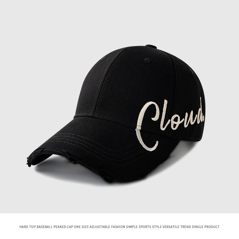 Spring and Autumn Baseball Cap Hard Top Cap Women's Large Deepened Letters Big Head Circumference Hat Men's Tide Autumn and Winter