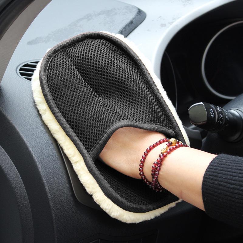 Car Wash Mitt: Fleece nepoškozující povrch, jednostranná/oboustranná houbička a utěrka pro voskování a leštění