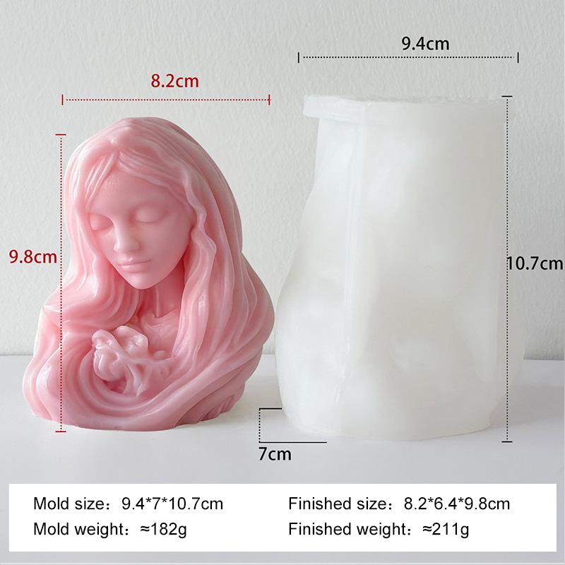 DIY Portrait Statue Gypsum Form Crafts Casting Silicone Mold Handmade Aroma Candle Plaster Mould Candle Making Supplies