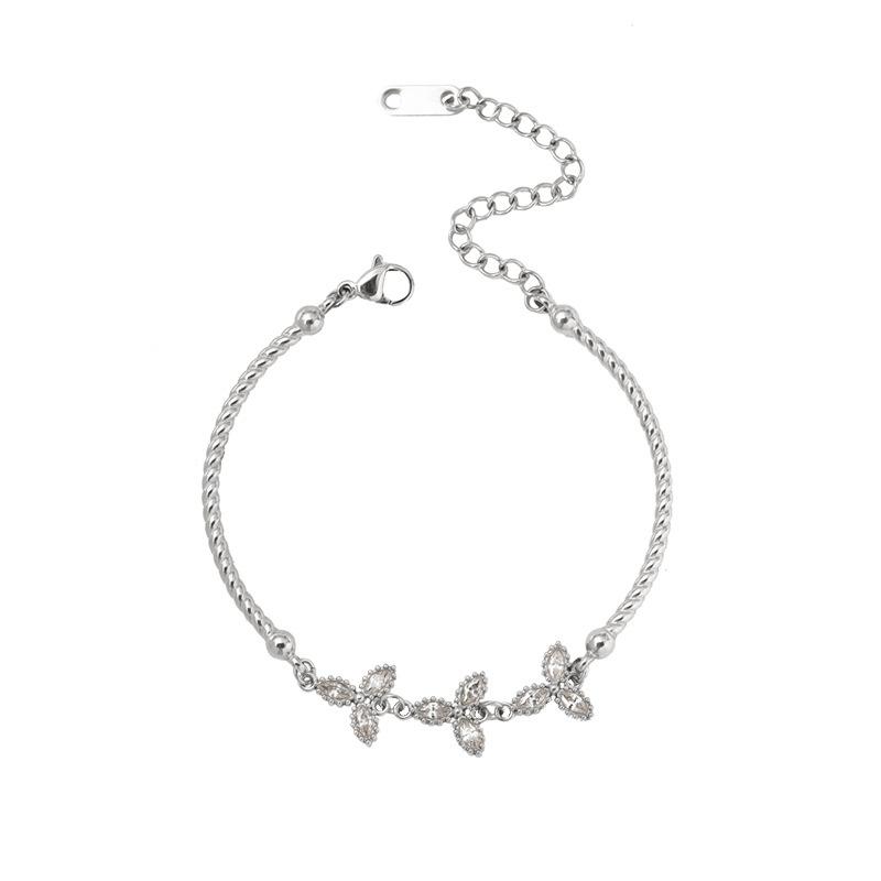 Fashion Full Diamond Leaf Bracelet Jewelry High Fashion Versatile Zircon Bracelet Women S Niche Design Sense