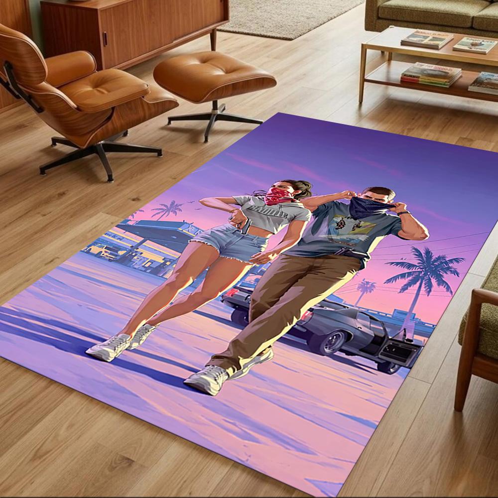 Gta Area Rug Suitable for Foyer Game Room Dormitory Decorate Room Anti-slip Rug Decorate Offices Wedding Party Gift