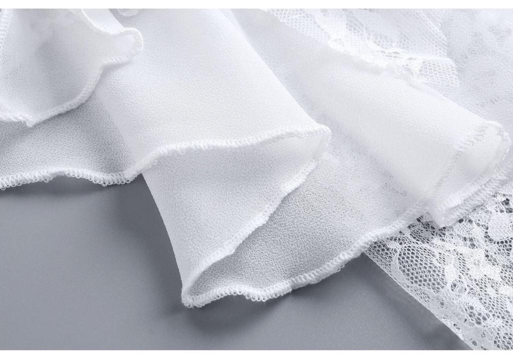 Unisex Retro Lace Ruff Collar Scarf with Artistic Bow Tie Accessory