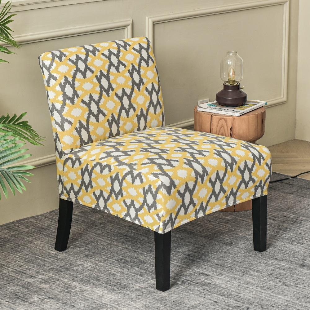 

Stretch Spandex Armless Accent Chair Slipcover,Printed Chair Covers Furniture Protector for Dining Living Room Office Reception