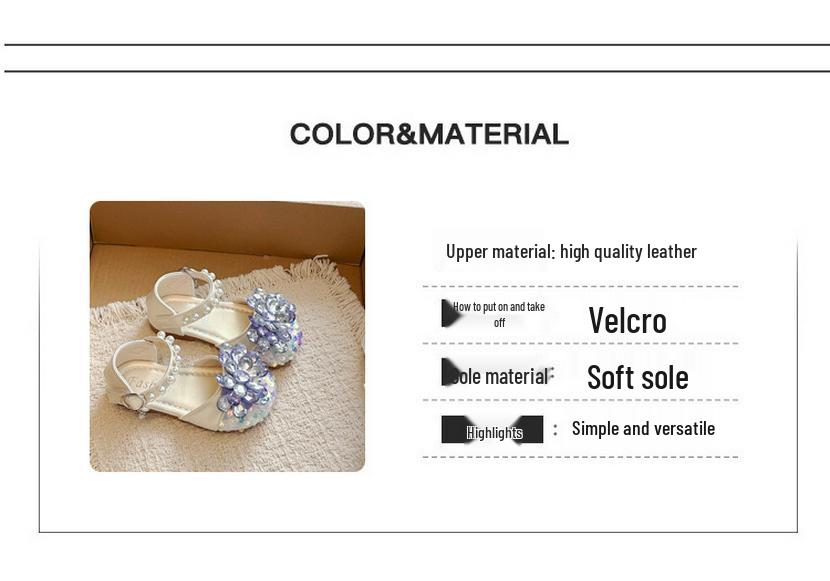 Fashionable Crystal Summer Sandals for Girls with Soft Sole & Pearl Accents - New 2026 Princess Style