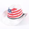 American Flag Cowboy Hat Popular Men's and Women's Sunshade Top Hat Independence Day Party Western Style Fashion Straw Hat