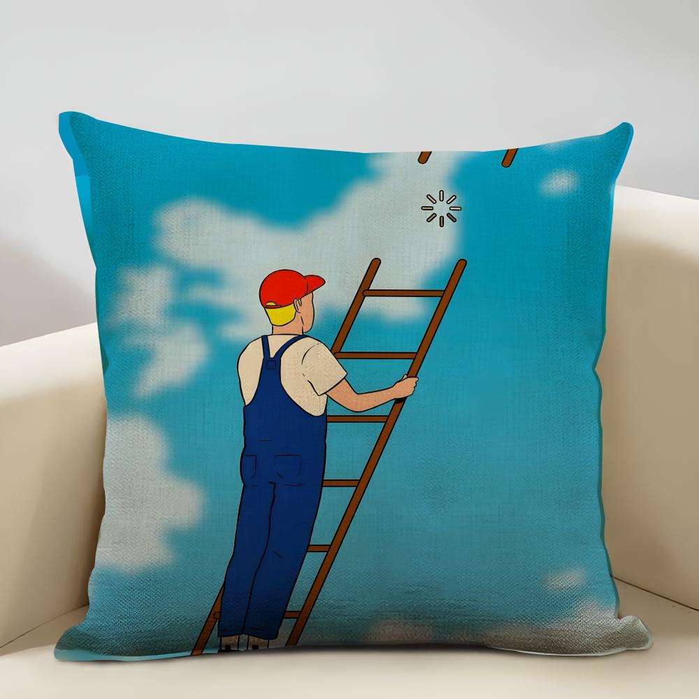 

Parody Art Illustration Cushion Cover Household Decoration Linen Sofa Cushion Cover: Skin-Friendly & Breathable With Invisible Z 12x12Inch