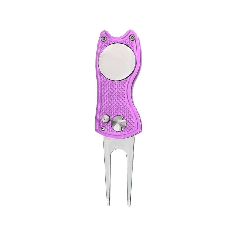 Metal Golfs Divot Tool Pitch Grooves Cleaner Golfs Pitchforks Foldable Putting Green Fork Divot Repair Tool Enduring
