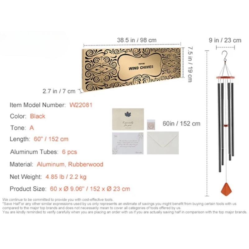 

Колокольчики ветра для улицы с глубоким тоном, уникальные мемориальные колокольчики ветра на годовщину, удивительный уличный декор для патио, крыльца, сада