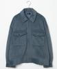WEGO Unisex Knit Melton Zip Blouson Outerwear Cold Weather Solid Check Oversized Korean Size Type A Blue Men's Coat, Outerwear, Jacket, Pattern,