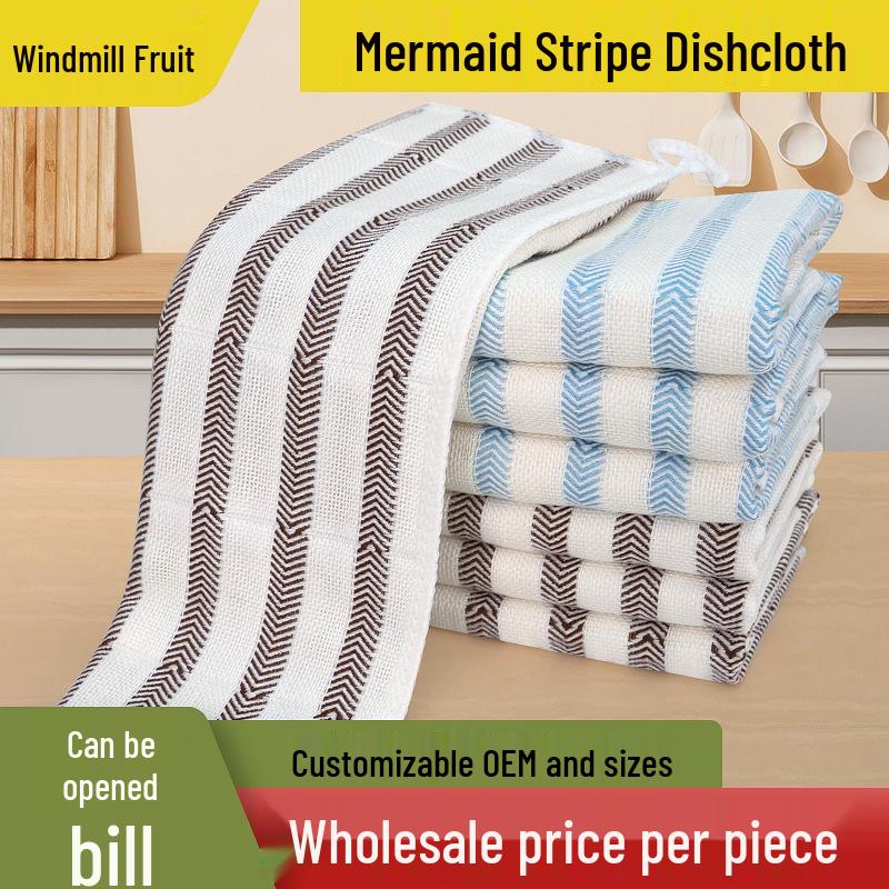 

Bamboo Fiber Dishcloth: Thickened Wood Fiber Household Rag for Kitchen and Dishwashing Bulk (Sack Packaging)