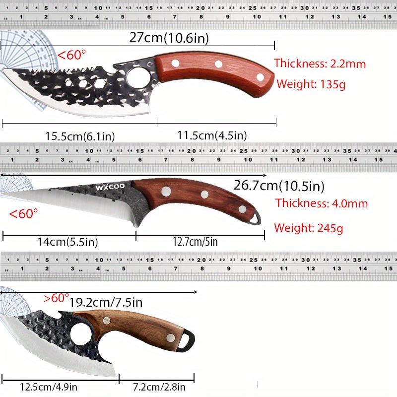 3PCS Stainless Steel Kitchen Knife Forged Boning Knife Professional Chef Knife Handmade Meat Cleaver Butcher Knife