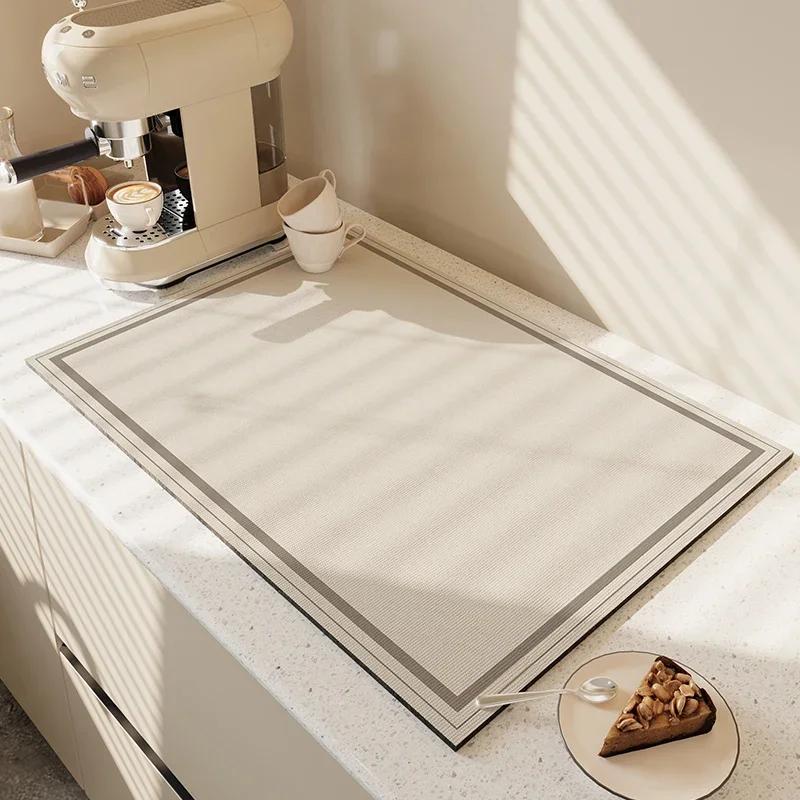 Rutschfeste Tischmatte für Kaffeemaschine, Saugfähig, Schnelltrocknende Tischdecke, Heimküchengeschirr, Trockenunterlage, Estera Para Secar