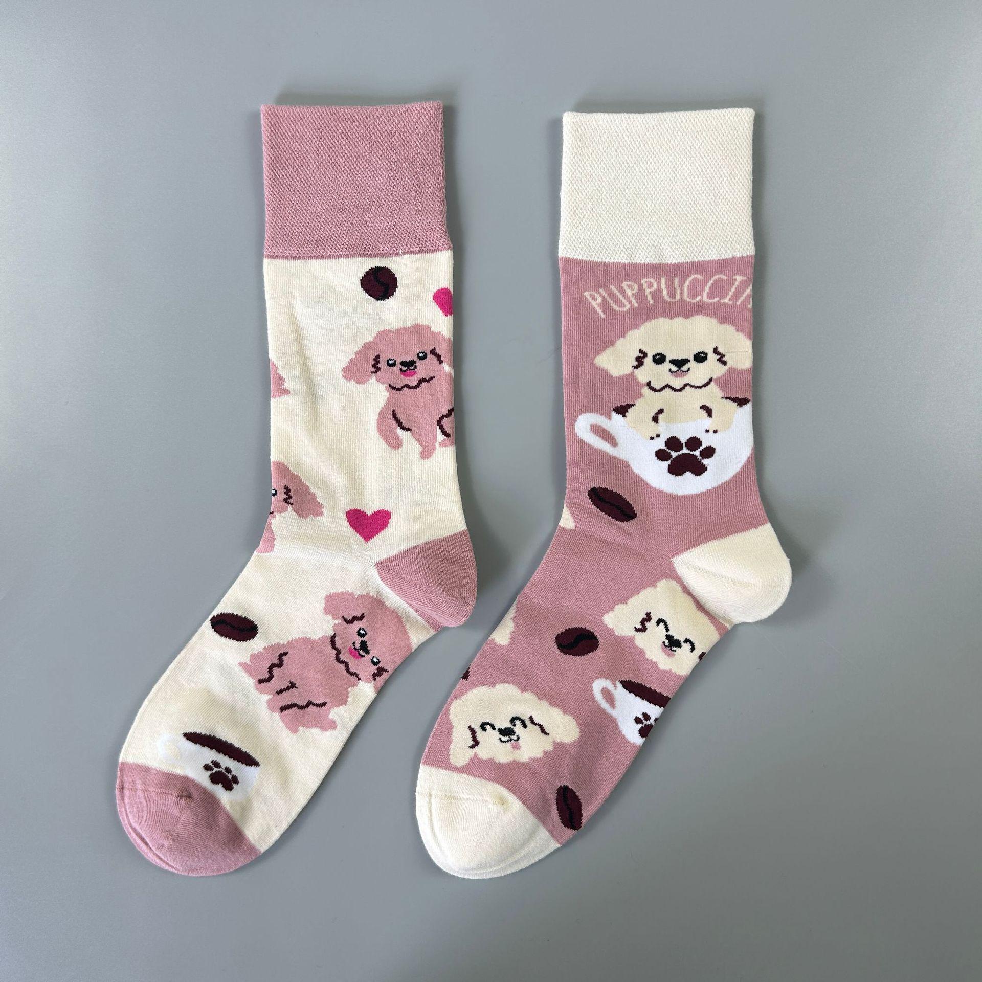 

Асимметричные носки DLS до середины икры, модные и непарные: Европейский и американский уличный стиль рождественские носки для пар One Size