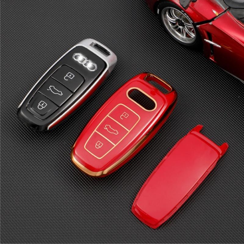 New Soft TPU Car Smart Key Case Cover For  A6 A7 A8 E-tron Q5 Q8 C8 D5 Auto Styling Protection Shell Holder Accessories